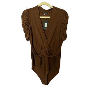 Fashion Nova Women’s Plus Size 3X Brown  Short Sleeve Nwt